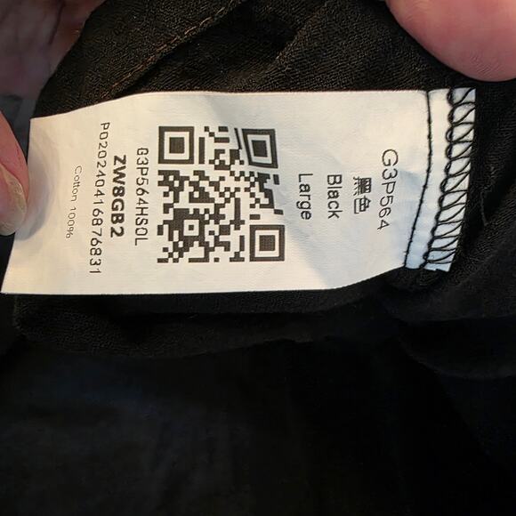 Black Cotton two piece short and collared buttoned top summer set - Picture 6 of 10